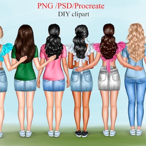 Beste Freunde Clipart, Seelenschwestern Clipart, Besties Clipart