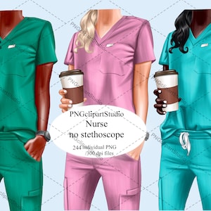 Clipart verpleegster zonder stethoscoop, clipart verpleegster arts, clipart zwarte vrouw, mode-illustratie