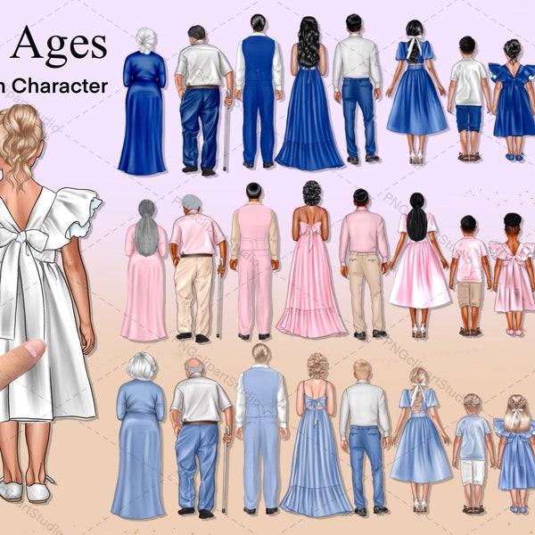 Imágenes Prediseñadas de personas, todas las edades, personajes personalizados, gran familia PNG