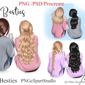 Meilleur ami clipart, clipart Besties, clipart BFF