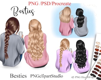 Best friend clipart, Besties clipart, BFF clipart