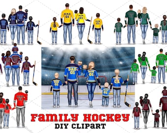 Hockey familie clipart: "HOCKEY CLIPART" hockey truien sport clipart hockey graphics sport team clipart sublimatie ontwerp hockeyspelers