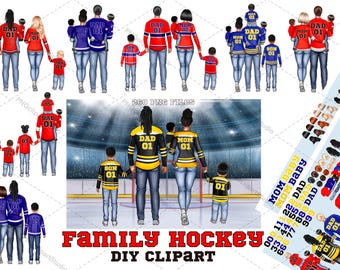 Hockey familie clipart: "HOCKEY CLIPART" hockey truien sport clipart hockey graphics sport team clipart sublimatie ontwerp hockeyspelers