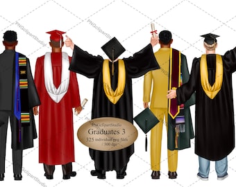 Graduate Congrats Clipart, Boys Portrait Creator, University Graduates, Mug Sublimation, PNG, DIY Graduation Gift, Graduates 2024