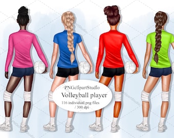 Volleyball Player DIY Clipart, Volleyball Clipart, Teenager Clipart, Sports Clipart