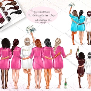Brautjungfer Robe Clipart, Brautjungfer Zeichnung, Beste Freundin Clipart, Brautjungfer Geschenk