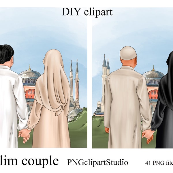 Muslim couple clipart