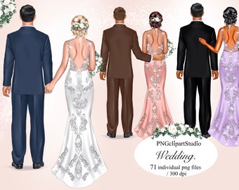 Wedding Day Clipart, Just Married Clipart, Wedding Clipart
