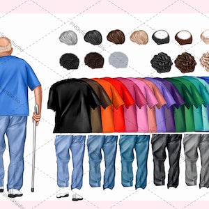 Clipart de bricolaje de la espalda del abuelo