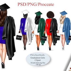 Imágenes prediseñadas de graduación, imágenes prediseñadas escolares, ilustraciones de moda para estudiantes universitarios de último año, pegatinas para planificadores de chicas graduadas, graduación de estudiantes