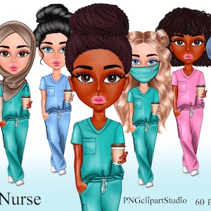 Nurse clipart, HealthCare Clipart,Nurse PNG, Hospital Planner, Medical doll clipart, chibi clipart, sisters clipart, friend clipart