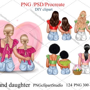 家族のクリップアート、子供のクリップアート、母親のクリップアート、女の子のクリップアート、娘のクリップアート、家族のイラスト