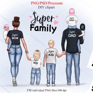 Clipe de Família Grande, Criador de Retratos DIY, Clipe de Minha Família, Clipe de Nossa Família, Pais e Filhos, Personalizável, PNG, Pessoas Personalizadas