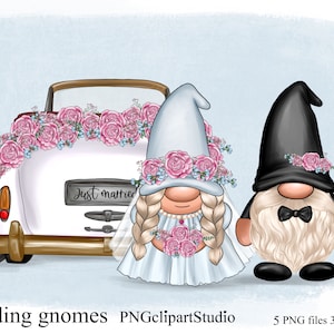 Hochzeit Zwerge Clipart, Braut und Bräutigam, Zwerge png