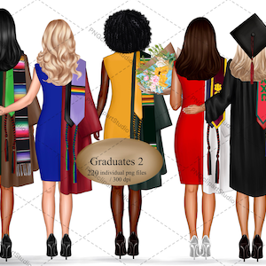 L'obtention du diplôme filles Clip Art, l'obtention du diplôme personnalisé, clipart école
