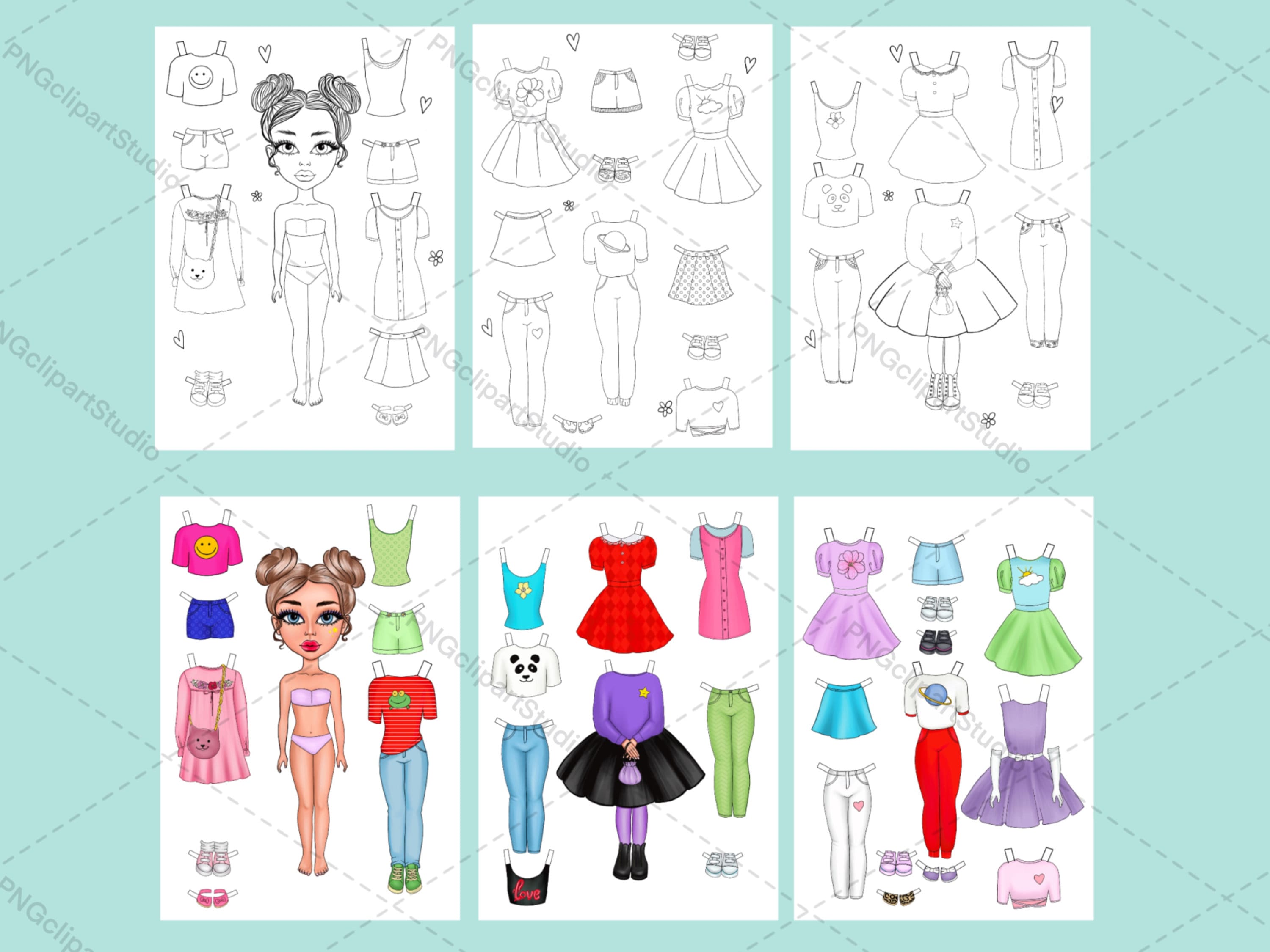 Cute Paper Doll That You Can Print Out for Kids - Etsy