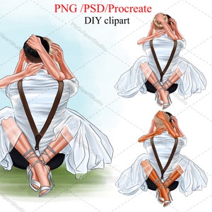 Wedding Day Bride and Groom DIY Clipart, Married Couple,  Free Commercial Use