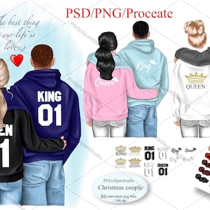 Paar DIY-clipart, Valentine-clipart, liefde voor altijd.