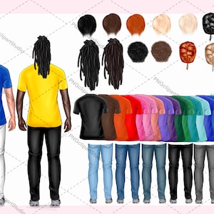 Männer Clipart: "MÄNNER ZAHLEN CLIPART", Jungen Frisur, Vatertag Clipart, Planer Clipart, Junge, Beste Freunde, Freund Clipart