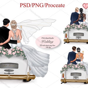 Just Married Clipart, Hochzeit Clipart, Hochzeit Clipart, DIY, freie kommerzielle Nutzung