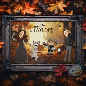 Over The Garden Wall Custom Personalized Cartoon Portrait, Printable Wall Art, Family Gift, Couples Gift, Hand Drawn, Digital Download
