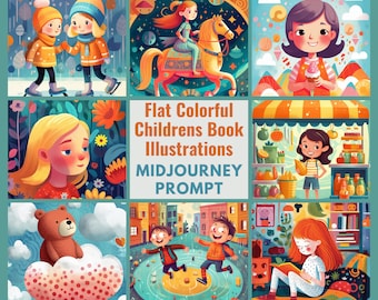 Invite de mi-journée : illustrations colorées de livres pour enfants - Conception de personnages pour enfants