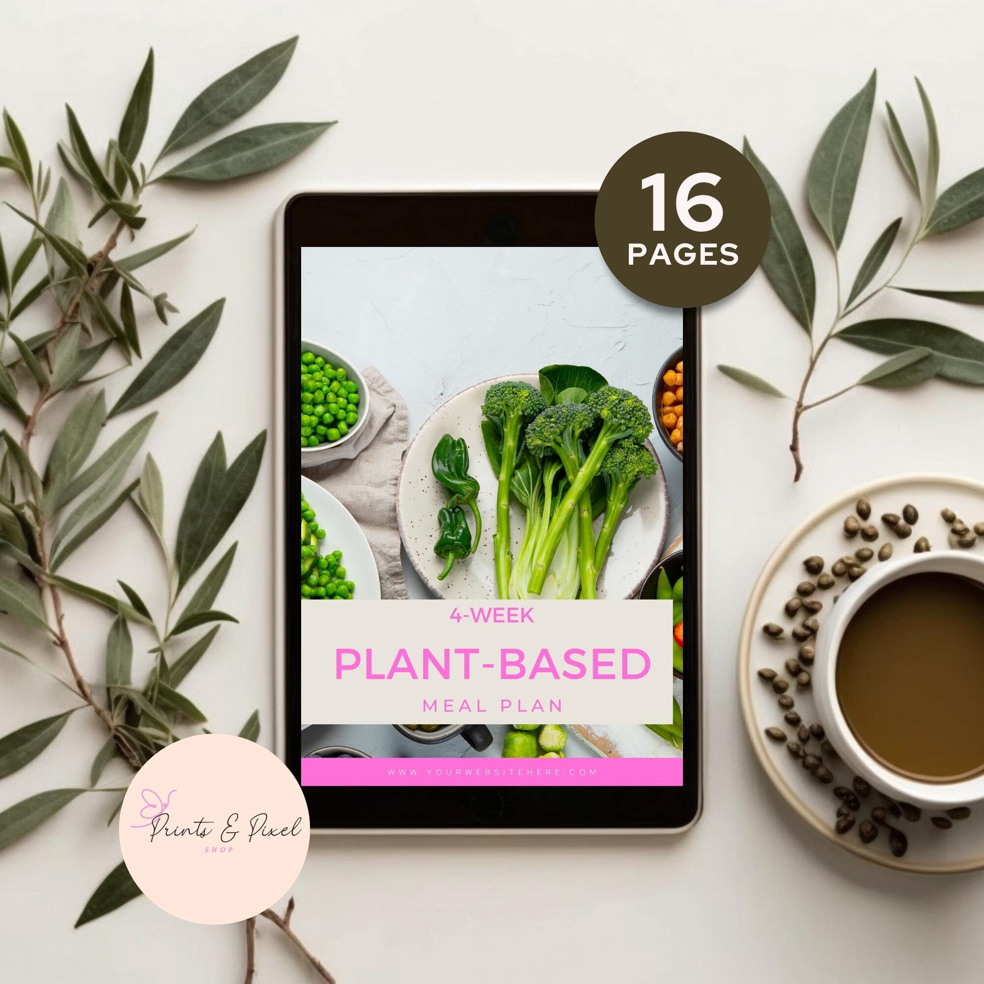 Healthy Meal Plan, Plant Based Meal Plan, Grocery List, Plant Based