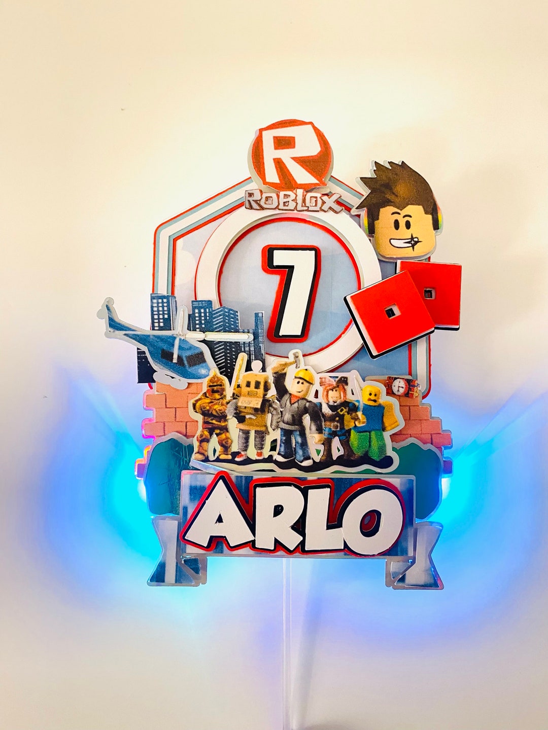 Roblox Cake Topper / Personalised Topper Name/ Custom Topper / Light up ...