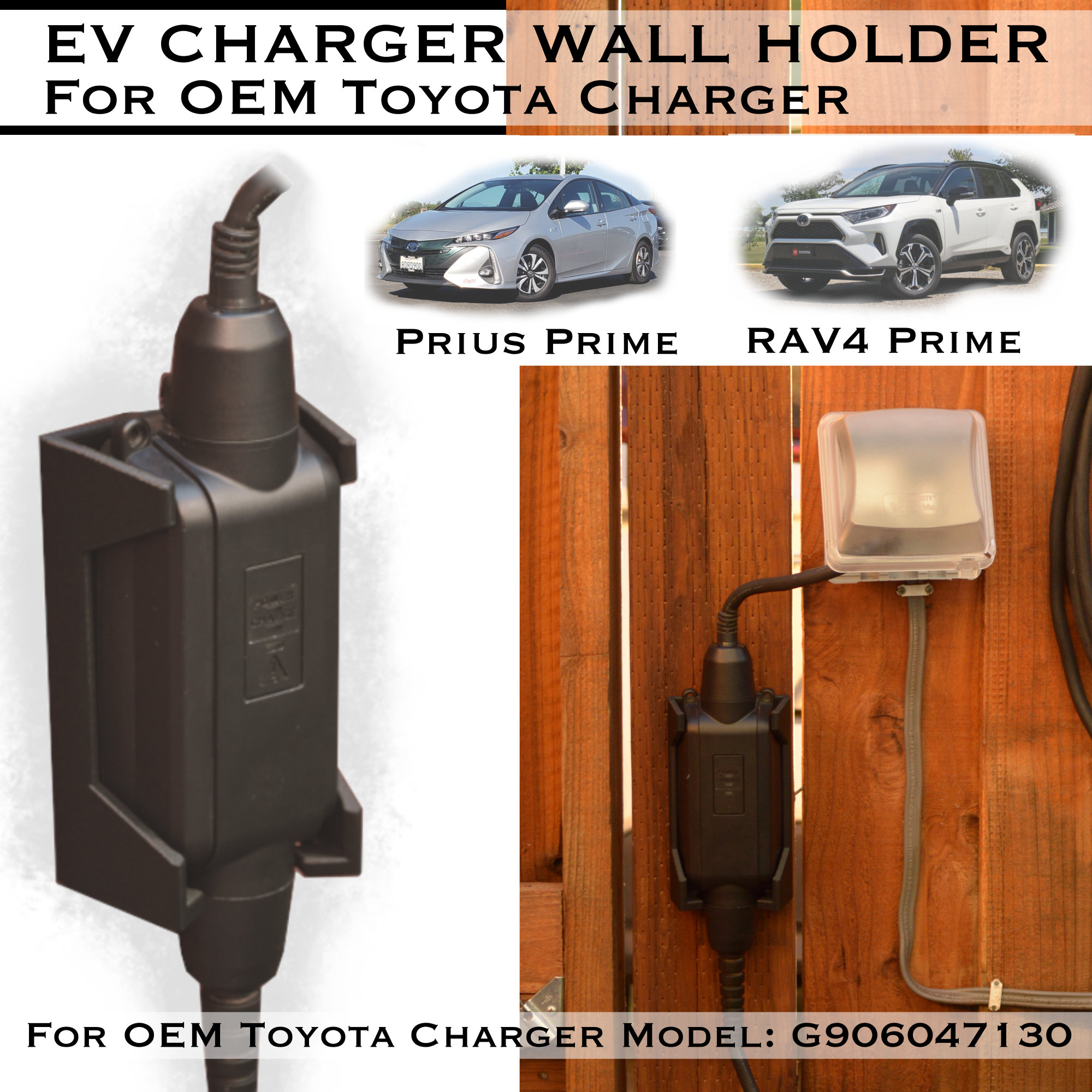 EV Charger Holder Wall-Mount Electric Vehicle Charging Holder Cable N6L0