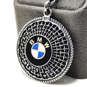 Handmade 925 Sterling Silver BMW Keychain: Car Enthusiast Gift