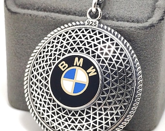Silver BMW Keychain. Car Accessories For Women. bmw Key holder. 925 Sterling Silver