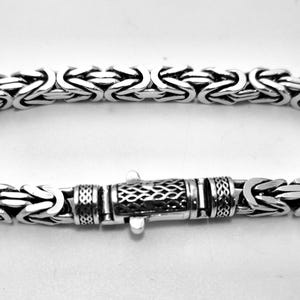 Handcrafted Oxidized Sterling Silver Byzantine Bracelet: King&#39;s Chain