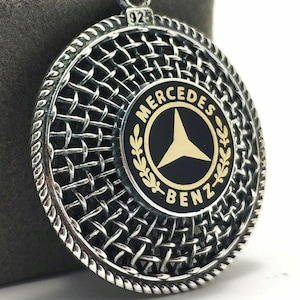 Handmade 925 Sterling Silver Mercedes Emblem Keychain