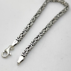 Handmade Sterling Silver Byzantine Chain Bracelet - Men&#39;s Luxury Gift