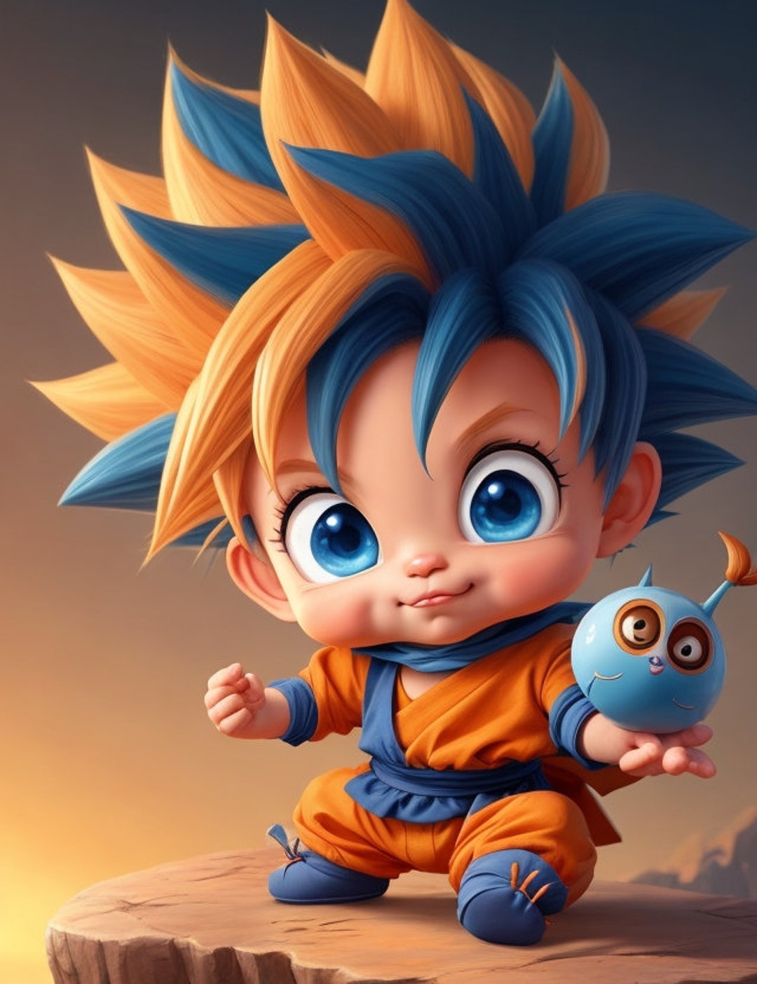 The Goku's Baby Playing Dragon Balls. - Etsy
