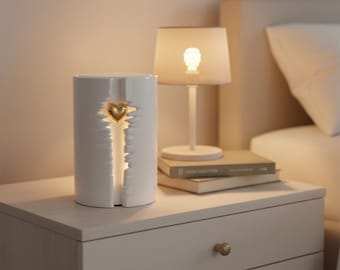 Cuddle Cremation Urn for Ashes with LED Light in White