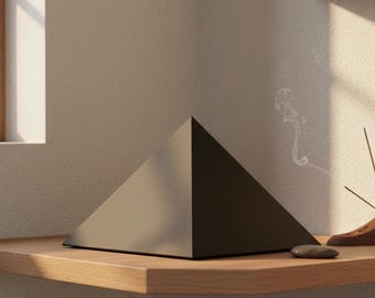 Pyramid Adult Cremation Urns for Ashes in Matte Black