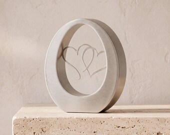 Hearts Adult Cremation Urn for Ashes in Stainless Steel
