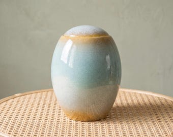 Ocean Blue Modern Adult Cremation Urn for Ashes