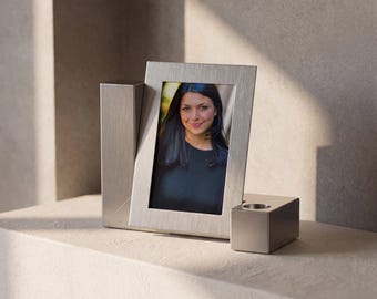 Photo Candle Adult Cremation Urn for Ashes in Stainless Steel