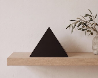 Pyramid Adult Cremation Urn for Ashes in Matte Black Stainless Steel