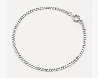 Silver Curb Chain Necklace - 46cm