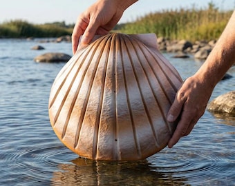 Shell Biodegradable Water Urns for Ashes in Pearl
