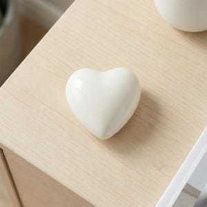 Heart Keepsake Urn for Ashes in White on Table