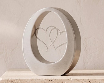 Hearts Adult Cremation Urn for Ashes in Stainless Steel