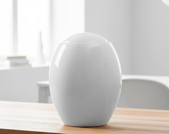 Pure White Modern Adult Cremation Urn for Ashes