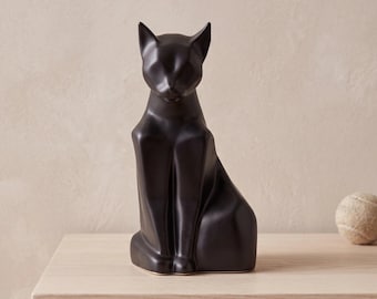 Cat Urn for Ashes in Matte Black