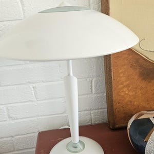 Post Modern White Metallic Glass Round Table Lamp