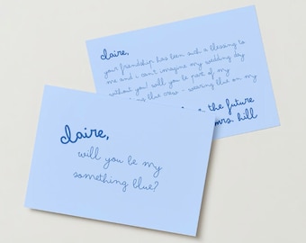 Will You Be My Something Blue? Fully Customizable Digital Download Handwritten Cursive Font