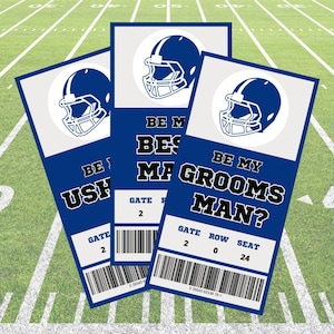 Will You Be My Groomsman Ticket Proposal Digital Download / Best Man + Usher Proposal / College NFL Football Ticket Theme / Navy